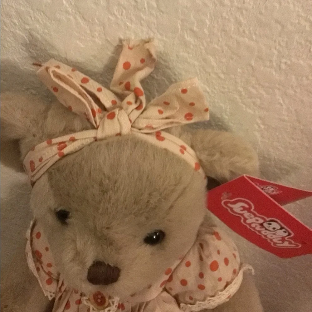 Suepcuddly 5 Way Jointed Teddy Bear Posed 13” Plush Toy In Polka Dot Dress